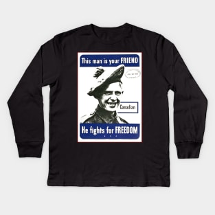 Vintage WWII Poster Kids Long Sleeve T-Shirt